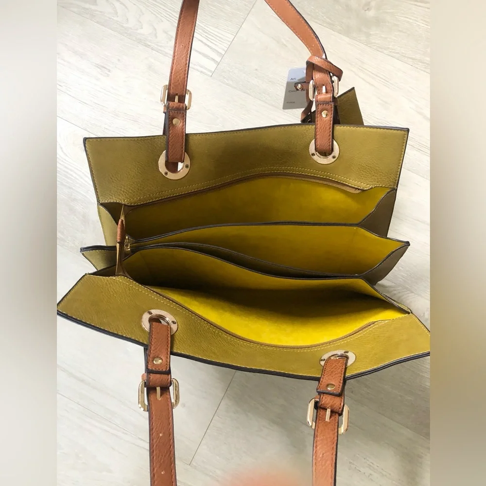 NWT Large Briefcase Work Shoulder Bag Tote with Zip Purse Wallet